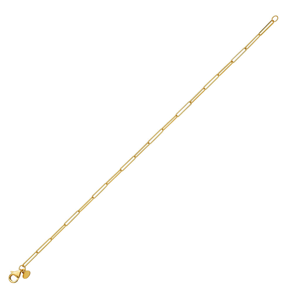 14KT YELLOW GOLD PAPERCLIP BRACELET 2.0MM 7.5 INCHES