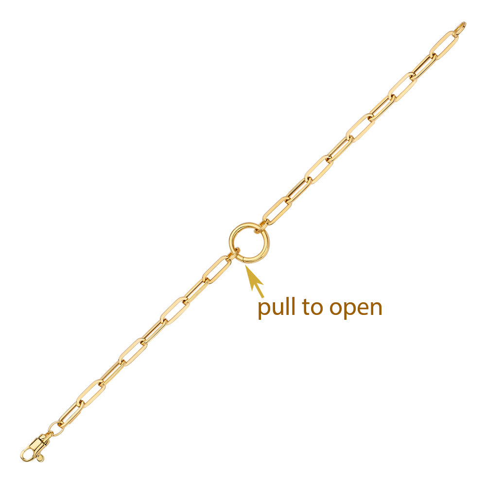 14KT YELLOW GOLD PAPERCLIP BRACELET 4.0MM 7.5 INCHES
