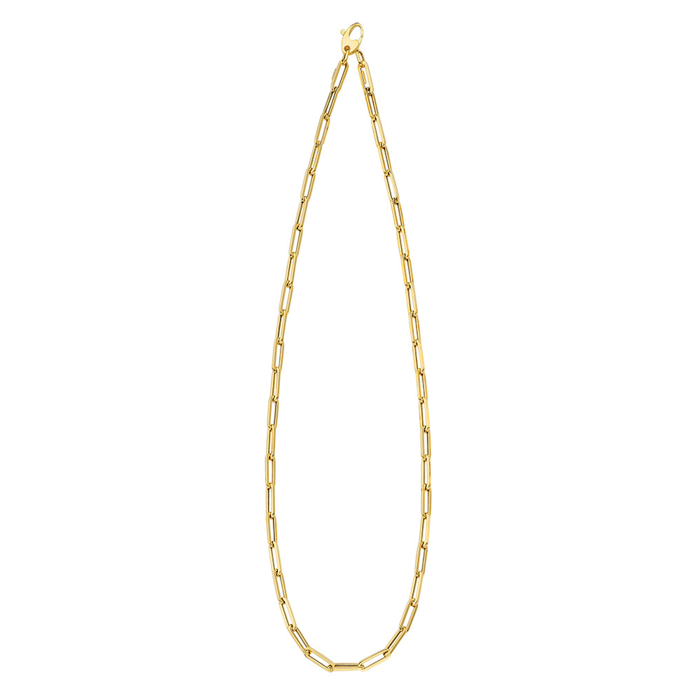 14KT GOLD PAPERCLIP NECKLACE 3.8MM