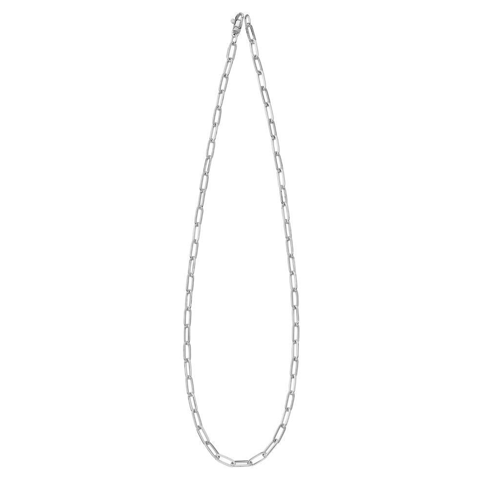 14KT YELLOW GOLD SOLID PAPERCLIP NECKLACE 3.8MM 18 INCHES