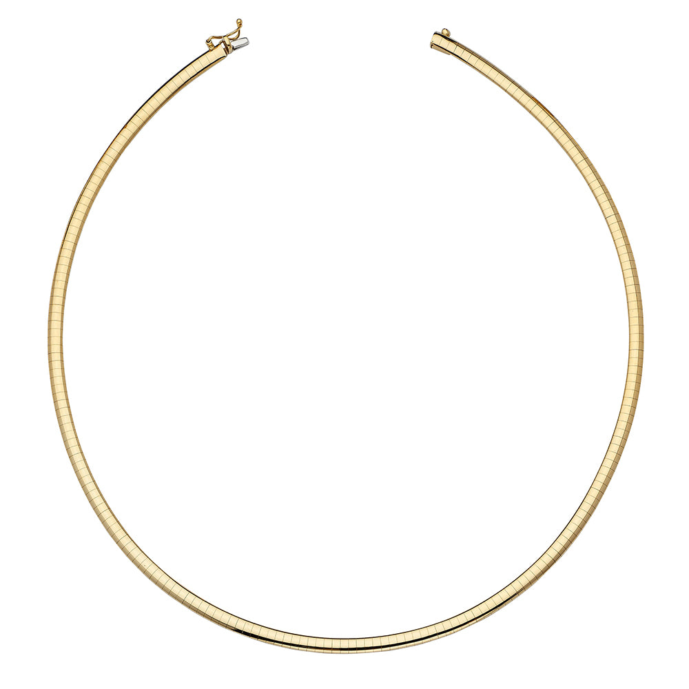 14KT YELLOW GOLD DOMED OMEGA 4.0MM
