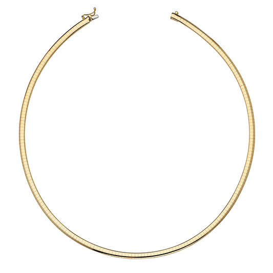 14KT YELLOW GOLD DOMED OMEGA 4.0MM