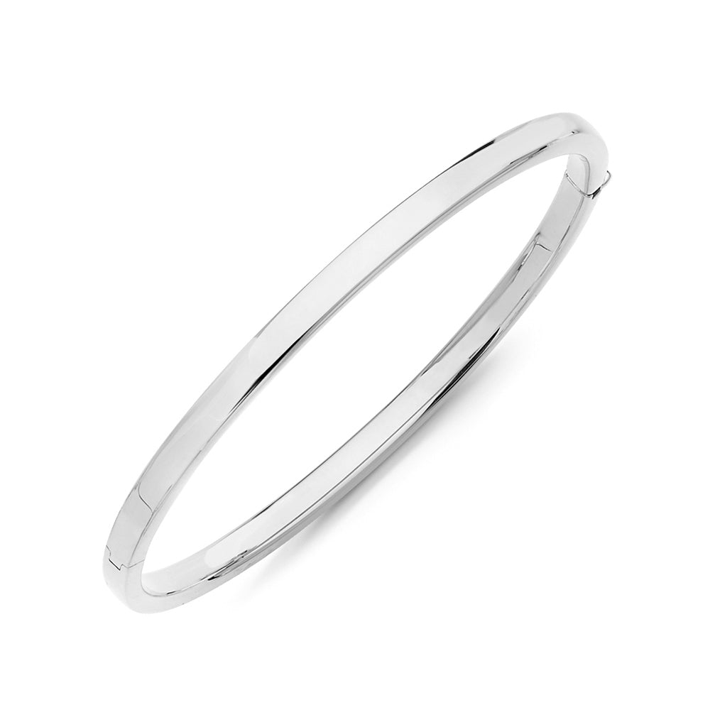 18KT WHITE GOLD BANGLE 4MM WIDE