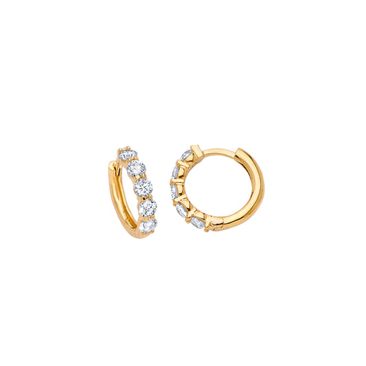 18KT YELLOW GOLD DIAMOND HOOP EARRINGS 1.33CTTW