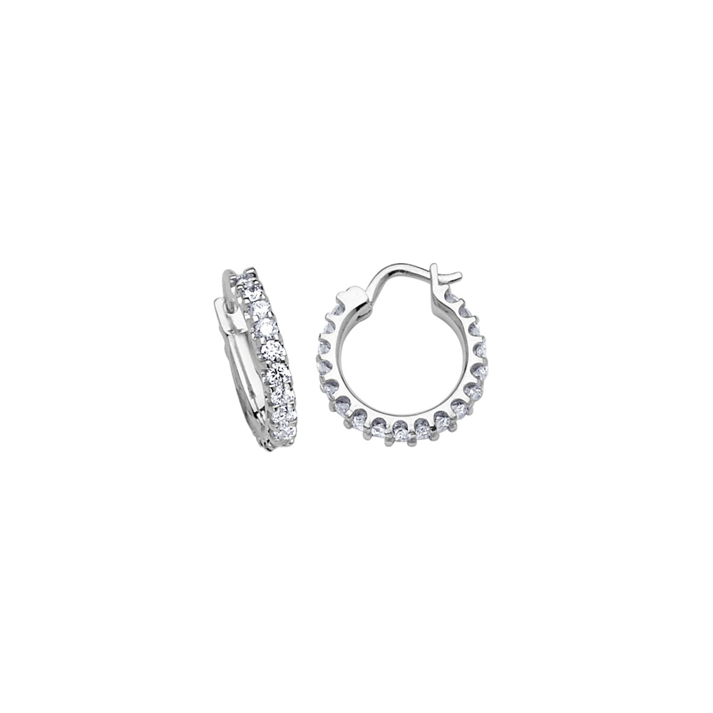 18KT WHITE GOLD DIAMOND HOOP EARRINGS 1.00CTTW