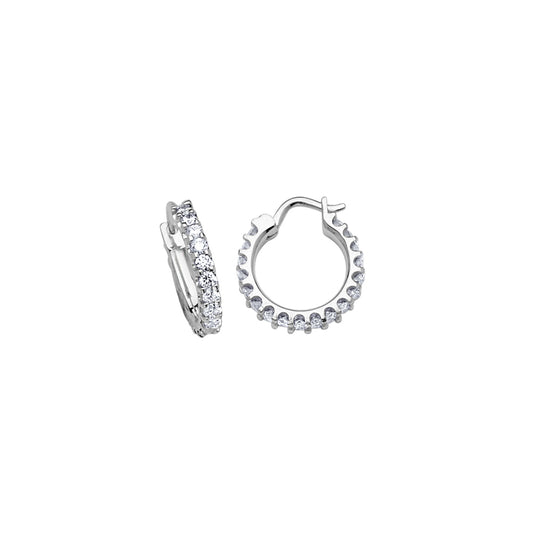 18KT WHITE GOLD DIAMOND HOOP EARRINGS 1.00CTTW