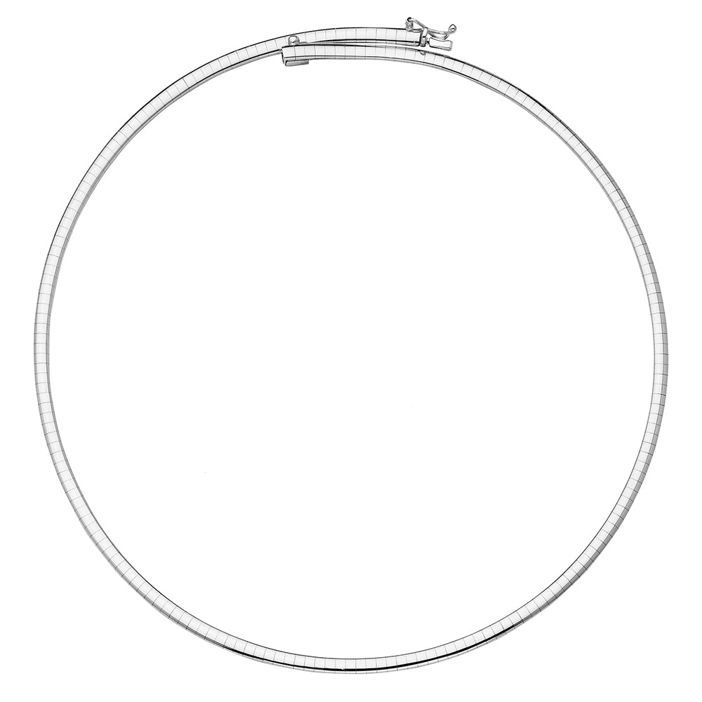 18KT WHITE GOLD DOMED OMEGA 3.0MM
