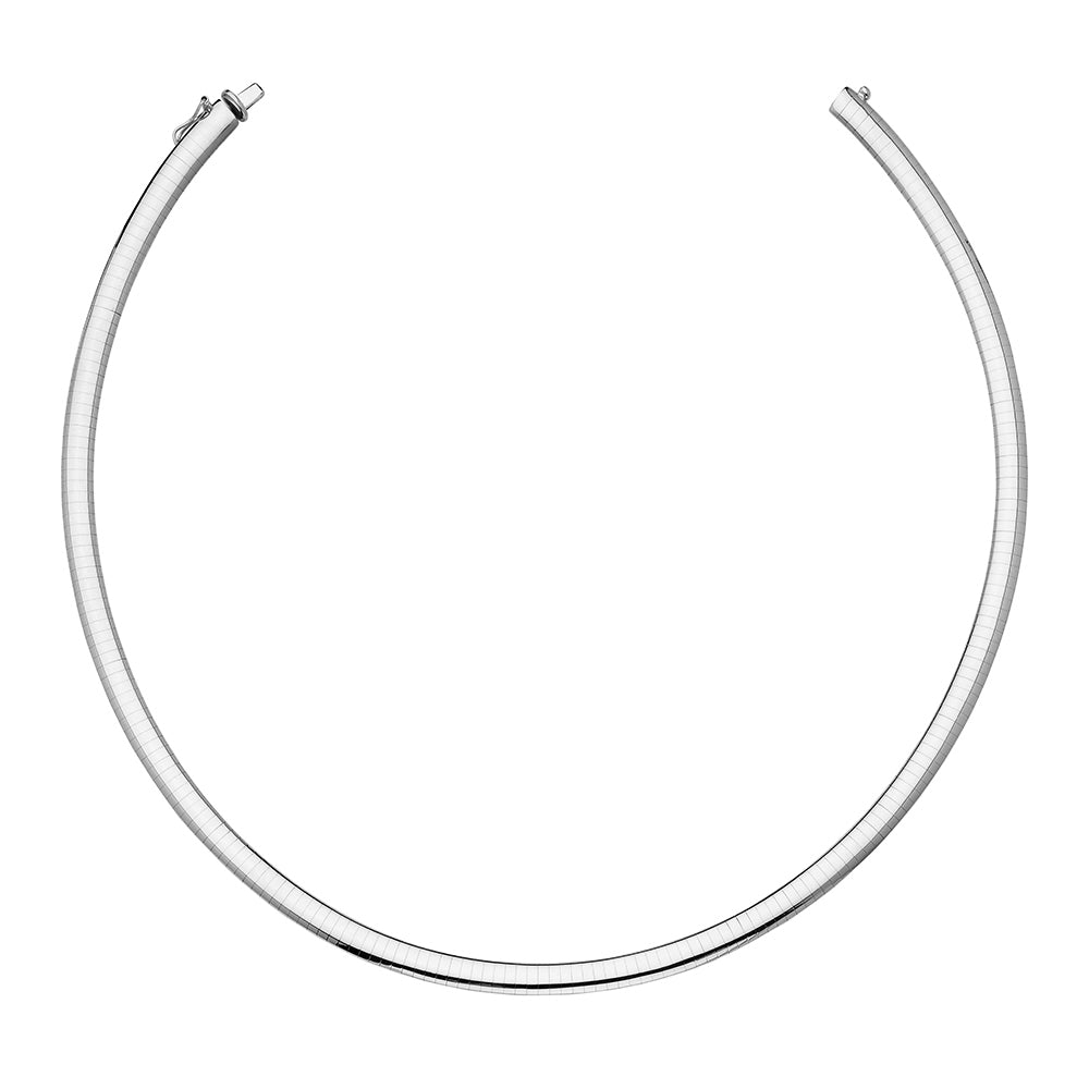 18KT WHITE GOLD DOMED OMEGA 6.0MM 18 INCHES