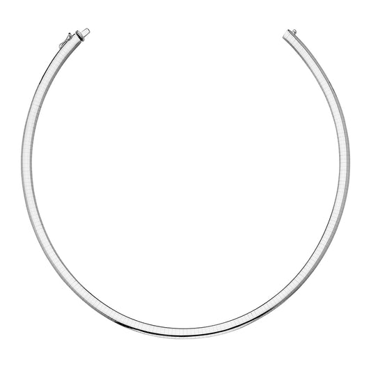 18KT WHITE GOLD DOMED OMEGA 6.0MM 18 INCHES