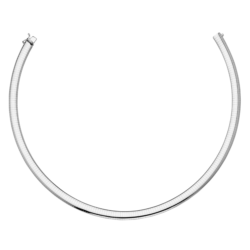 18KT WHITE GOLD DOMED OMEGA 8.0MM