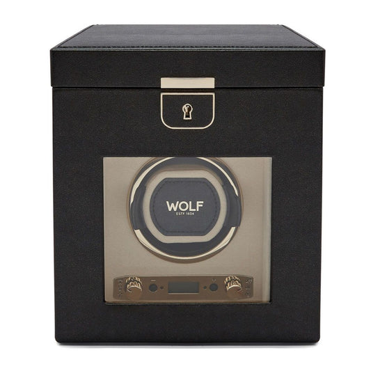 Wolf | Palermo Single Watch Winder With Jewelry Storage