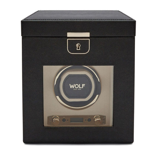 Wolf | Palermo Single Watch Winder With Jewelry Storage