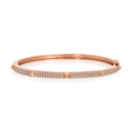 14KT Gold Rock Studs 0.62ct Diamond Bangle