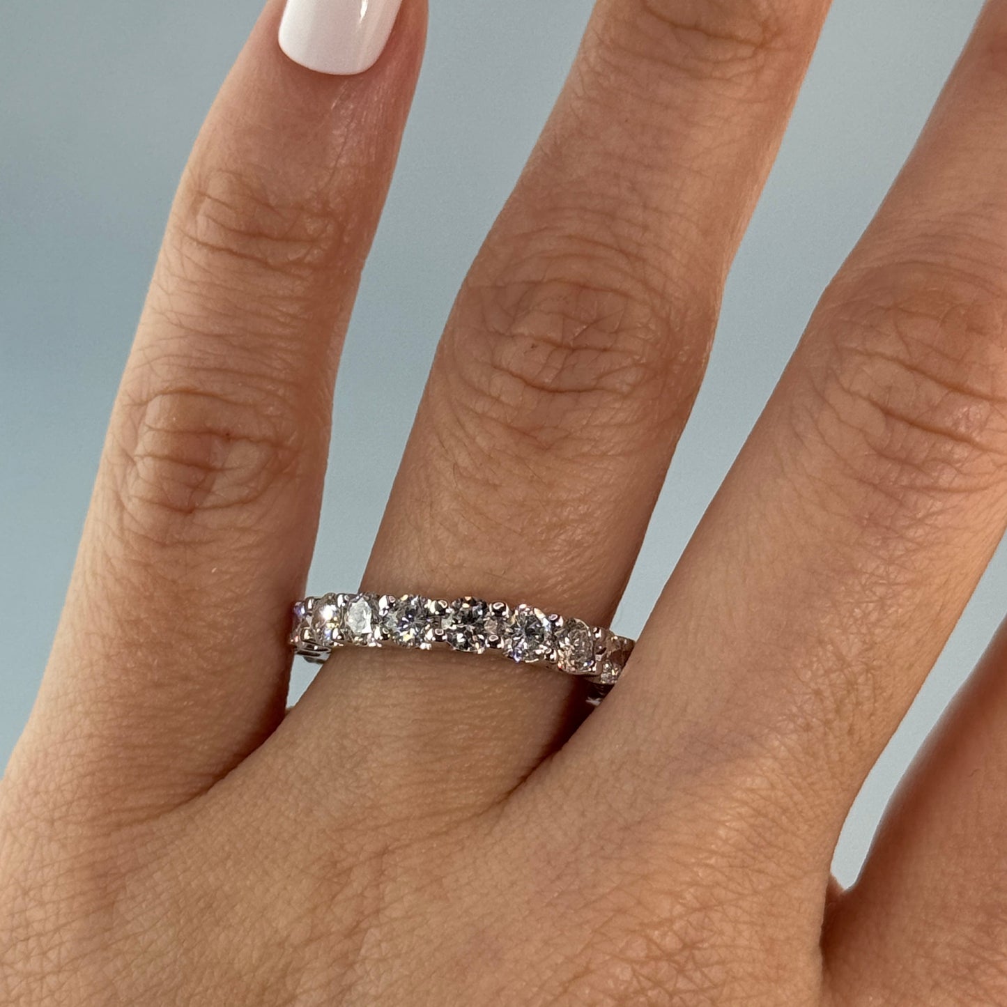 14KT Gold Round Lab Diamond Eternity Ring
