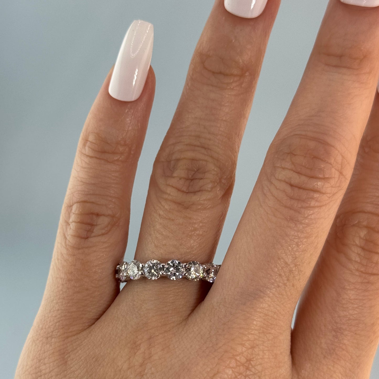 14KT Gold Round Lab Diamond Eternity Ring
