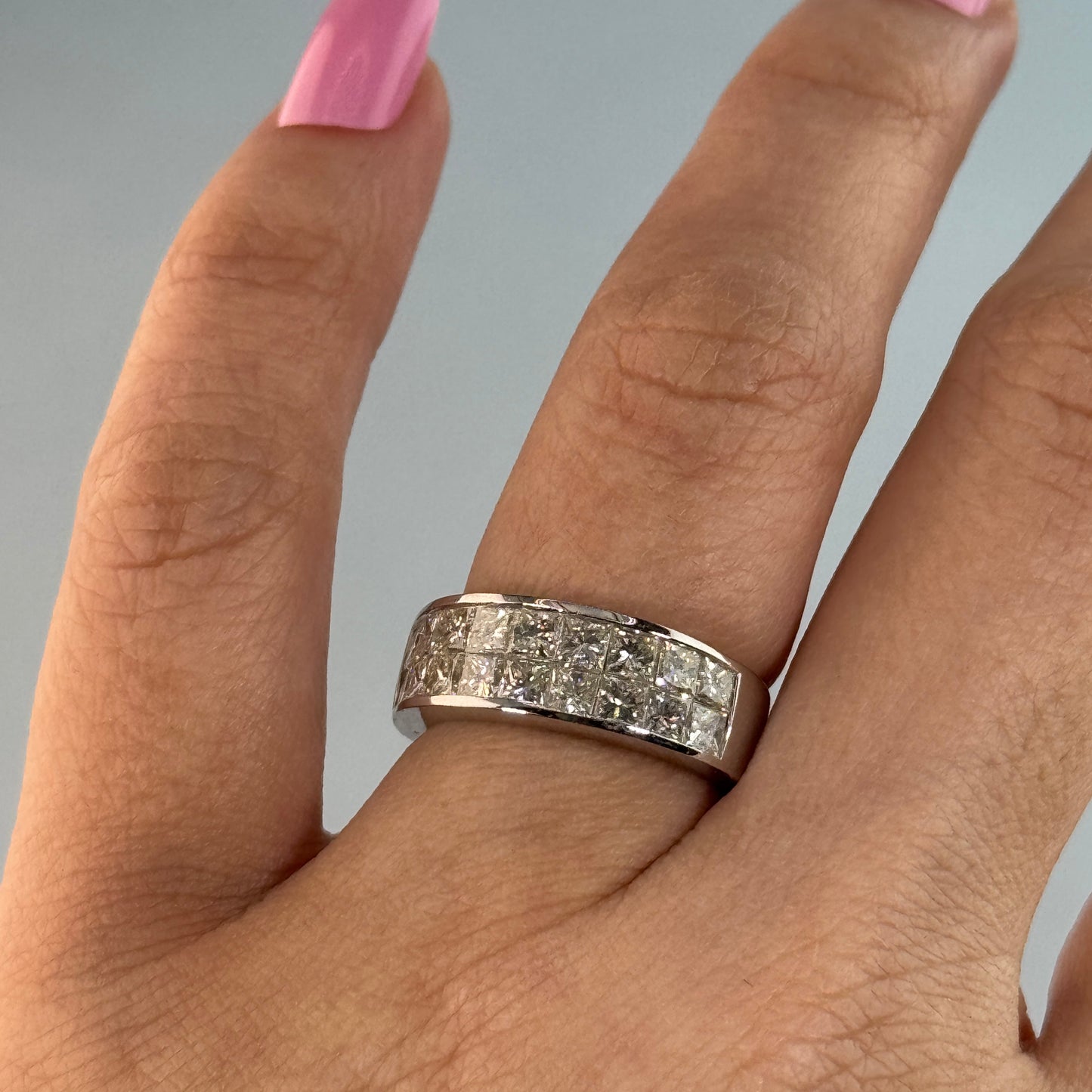 18KT Gold Princess Cut Diamond Band