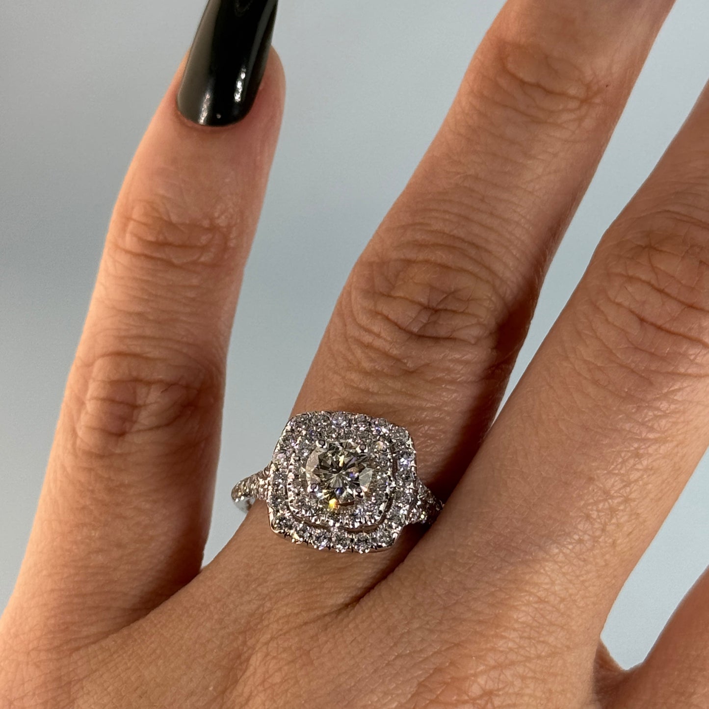 14KT Gold Double Halo Diamond Engagement Ring
