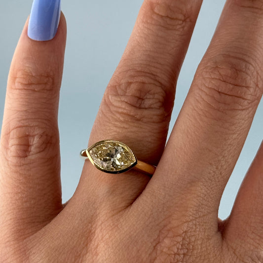 14KT Gold Yellow Marquise Diamond Ring