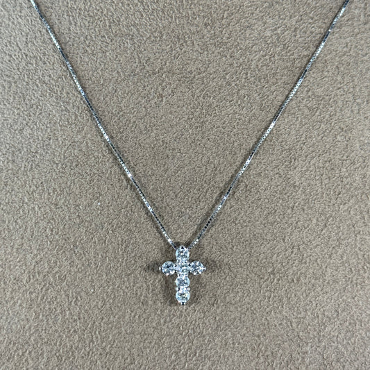 14KT Gold Diamond Cross Pendant Necklace Available In various Gemstones