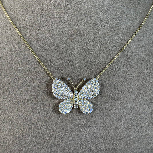18KT Gold Diamond Butterfly Necklace