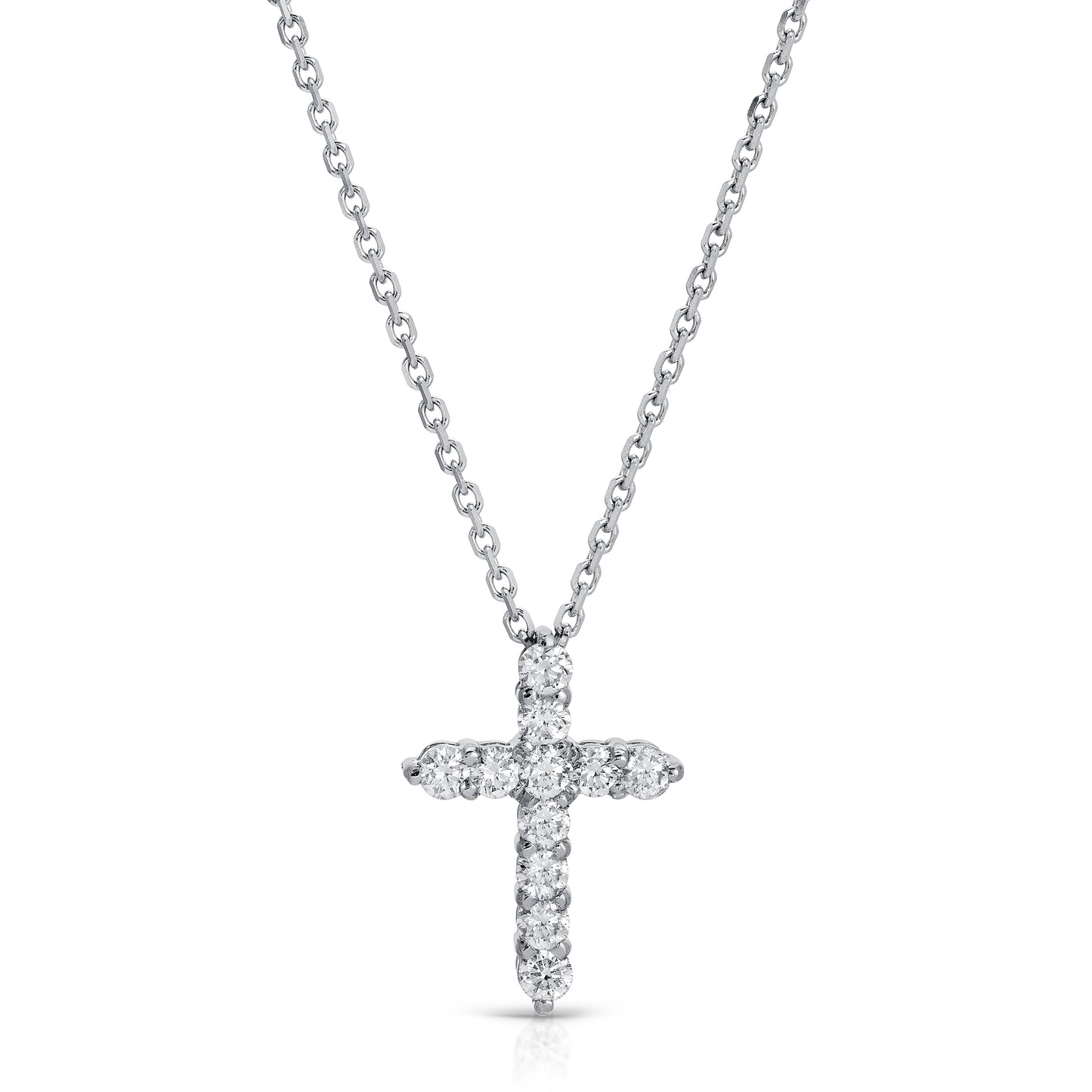 14KT Cross Pendant Necklace set with 0.73ct Diamonds
