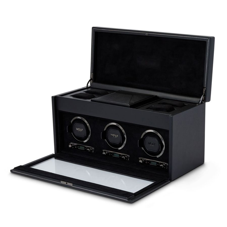 Wolf | British Racing Triple Watch Winder With Storage