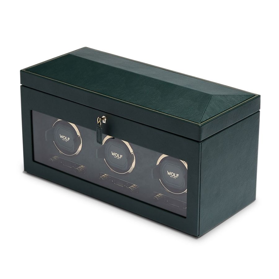 Wolf | British Racing Triple Watch Winder With Storage