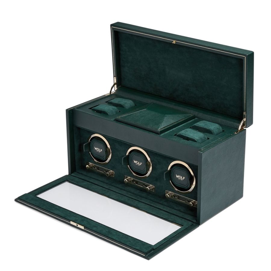 Wolf | British Racing Triple Watch Winder With Storage