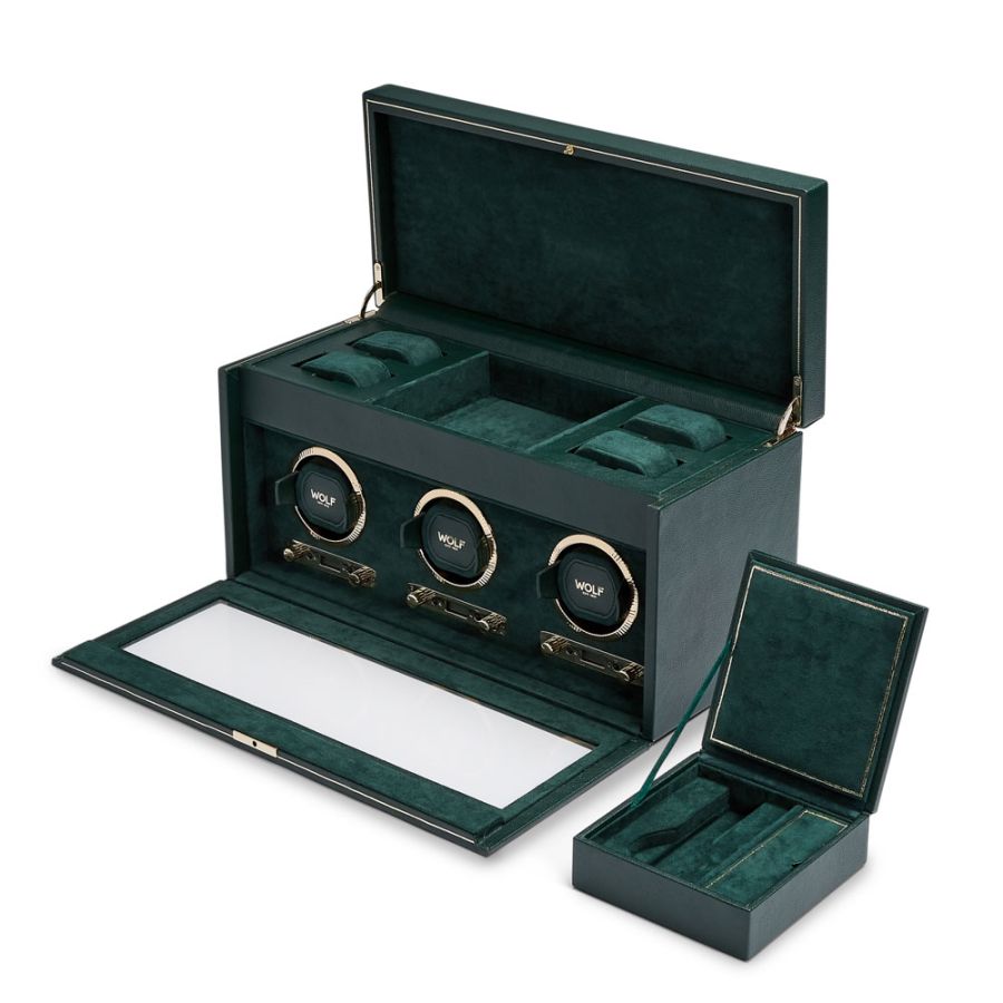 Wolf | British Racing Triple Watch Winder With Storage