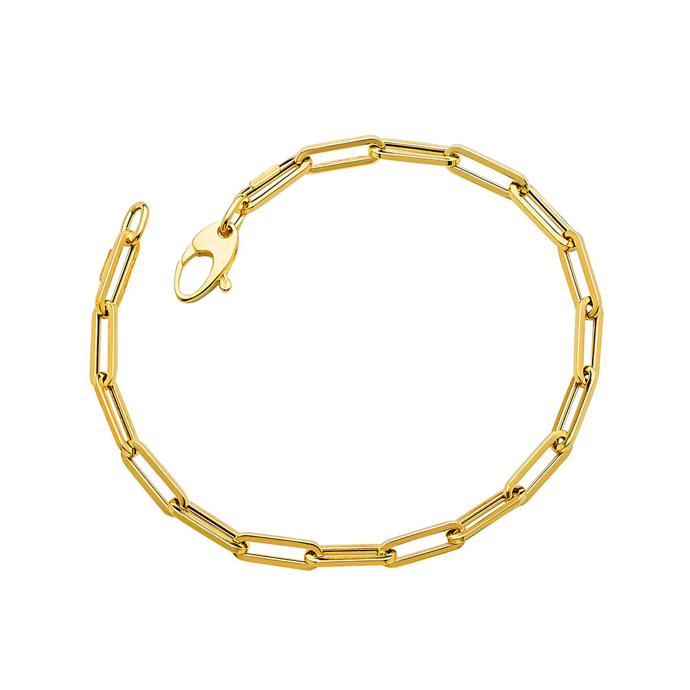 14KT GOLD PAPERCLIP BRACELET 3.8MM