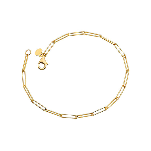 14KT YELLOW GOLD PAPERCLIP BRACELET 2.0MM 7.5 INCHES