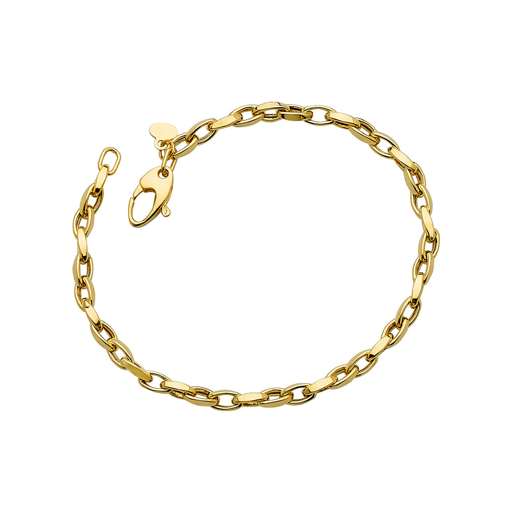 14KT YELLOW GOLD OVAL LINK BRACELET 3.5MM 8 INCHES