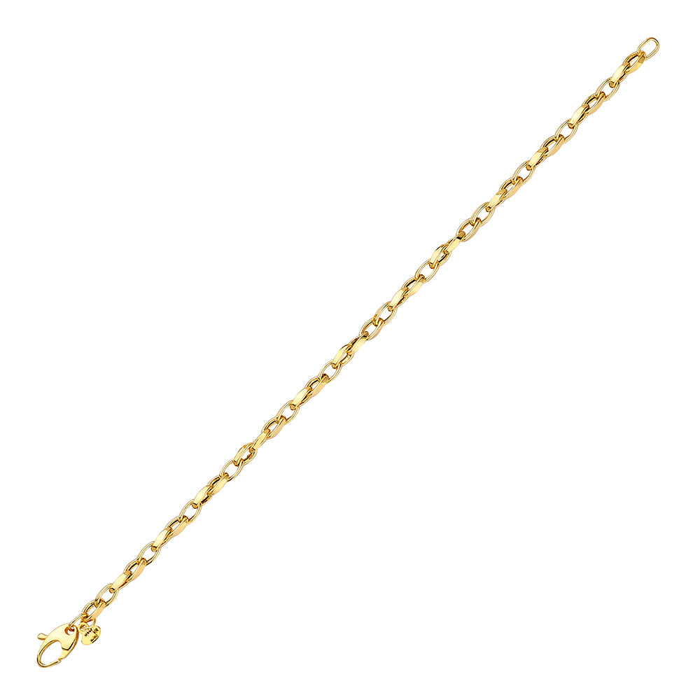14KT YELLOW GOLD OVAL LINK BRACELET 3.5MM 8 INCHES