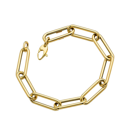 14KT YELLOW GOLD PAPERCLIP BRACELET 8.5MM 8 INCHES