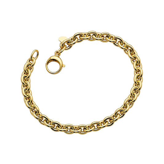 14KT YELLOW GOLD OVAL BRACELET 6.0MM 8 INCHES