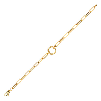 14KT YELLOW GOLD PAPERCLIP BRACELET 4.0MM 7.5 INCHES