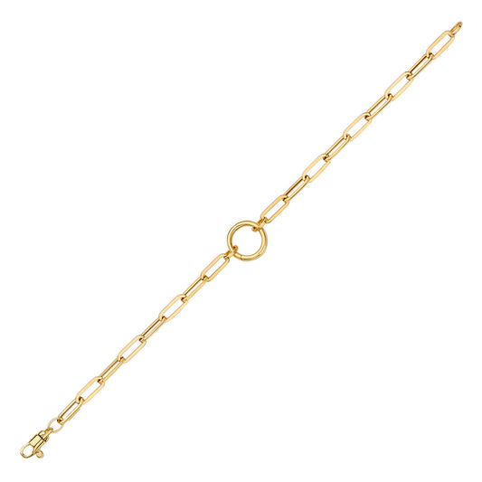 14KT YELLOW GOLD PAPERCLIP BRACELET 4.0MM 7.5 INCHES