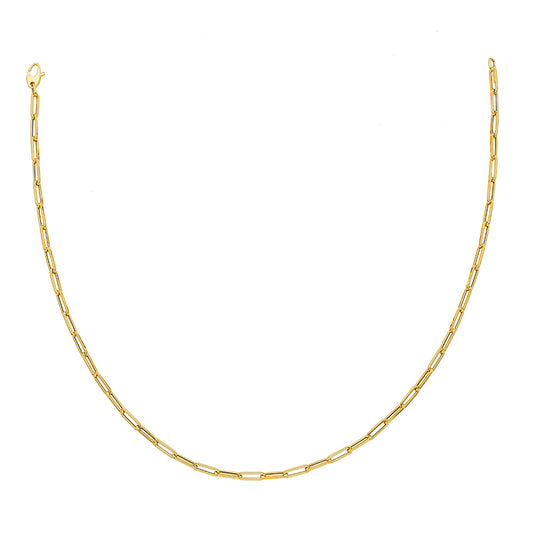 14KT GOLD PAPERCLIP NECKLACE 3.8MM