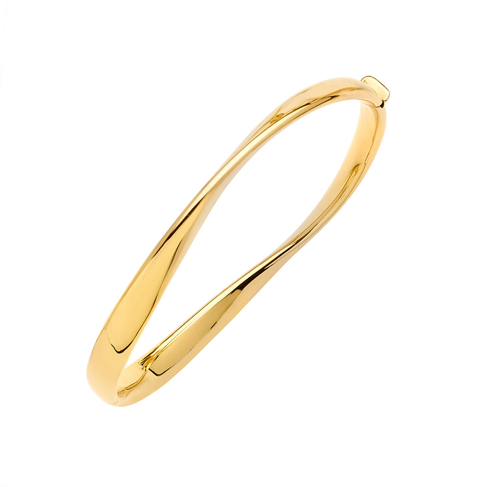 18KT YELLOW GOLD TWISTED BANGLE 6.0MM