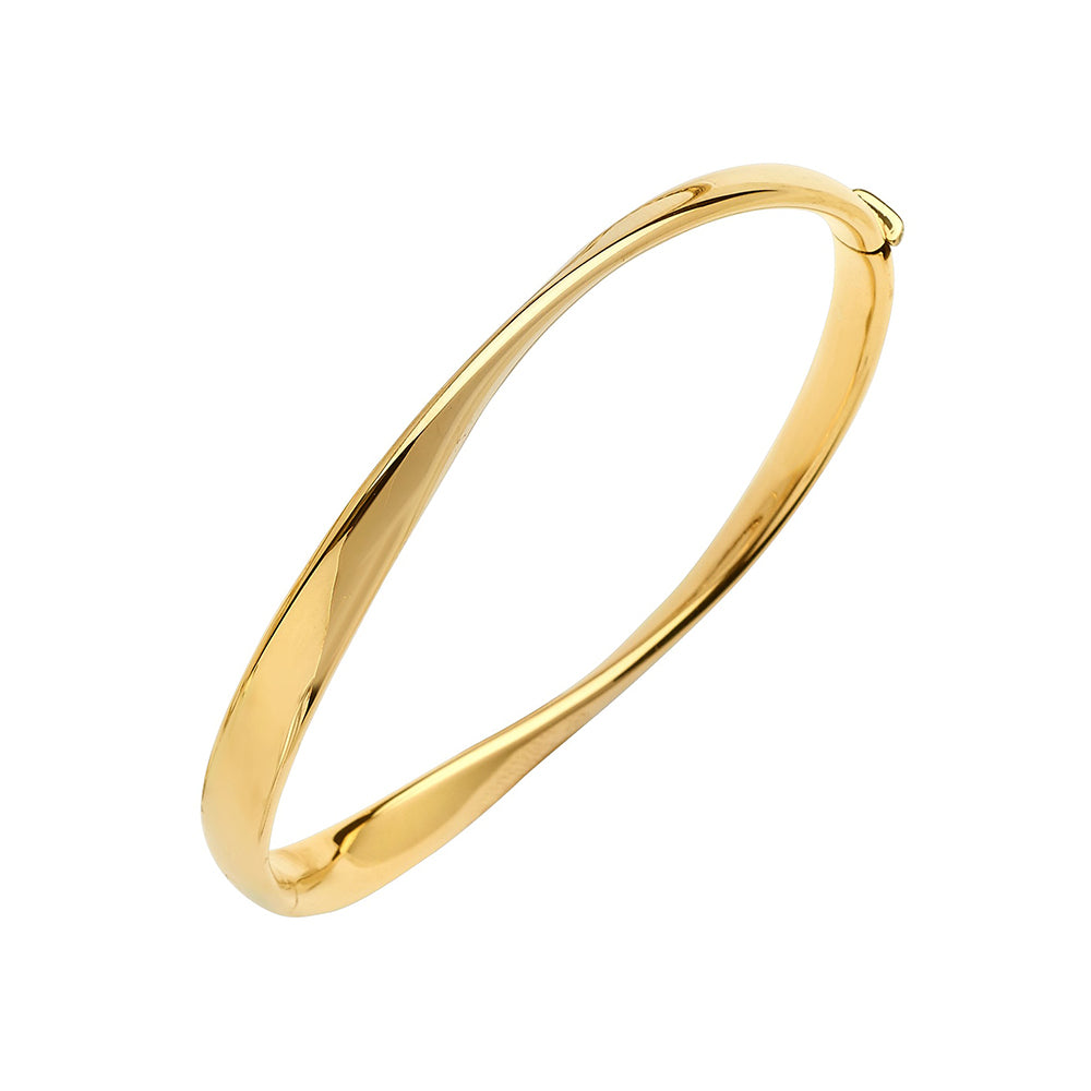 18KT YELLOW GOLD TWISTED BANGLE 6.0MM