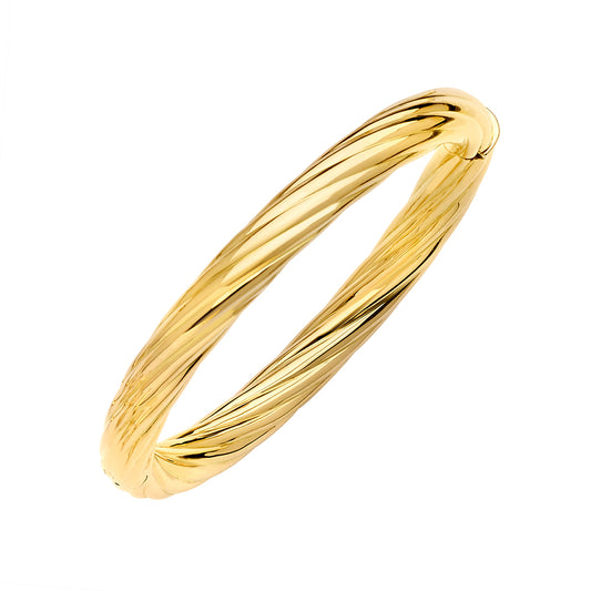 18KT YELLOW GOLD SPIRAL BANGLE 8.3MM