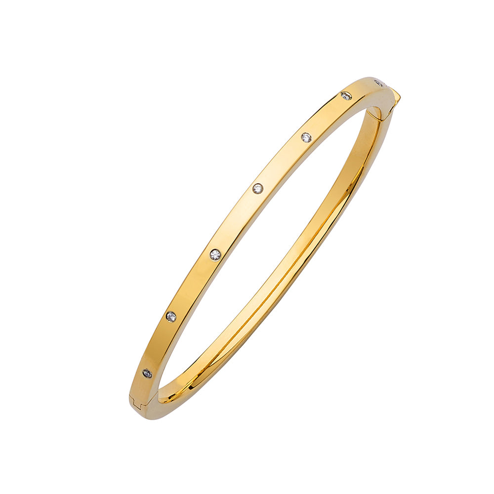 18KT GOLD BANGLE WITH 0.25CTTW DIAMONDS