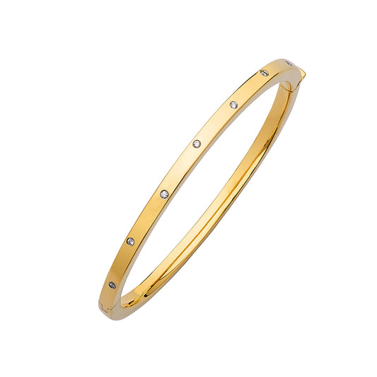 18KT GOLD BANGLE WITH 0.25CTTW DIAMONDS