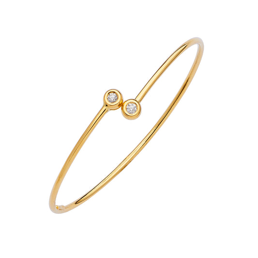 18KT GOLD BANGLE WITH 0.30CTTW DIAMONDS