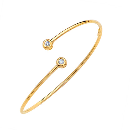 18KT GOLD BANGLE WITH 0.30CTTW DIAMONDS