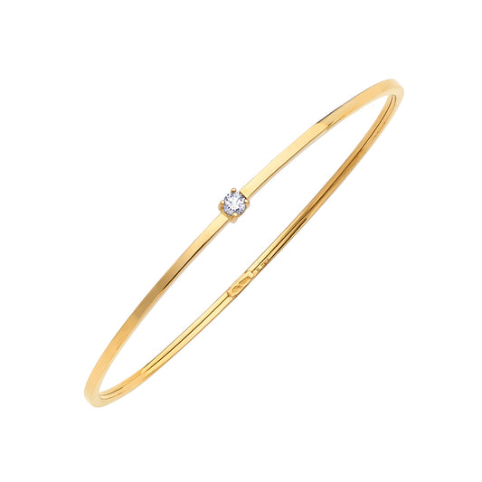 18KT YELLOW GOLD BANGLE WITH 0.15CTTW DIAMONDS