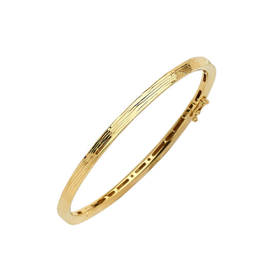 18KT YELLOW GOLD BANGLE 3.8MM TEXTURED