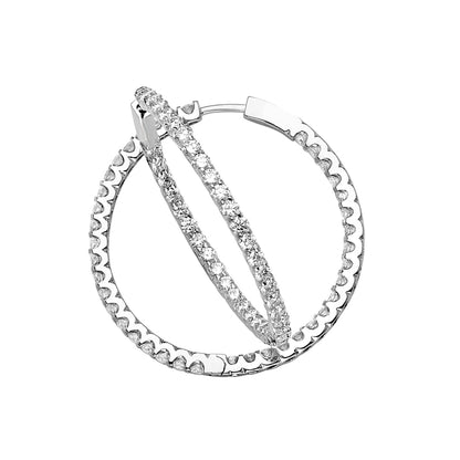 18KT WHITE GOLD DIAMOND HOOP EARRINGS 2.05CTTW