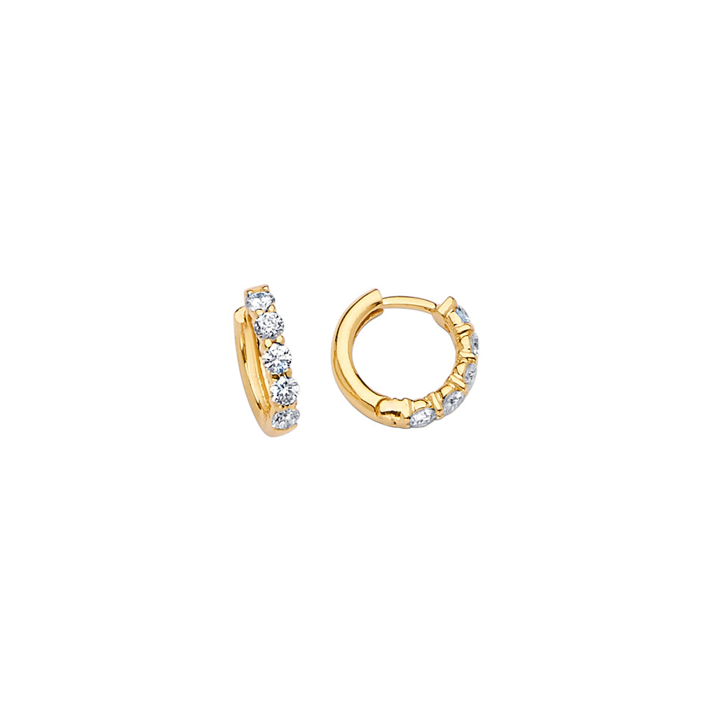 18KT YELLOW GOLD DIAMOND HOOP EARRINGS 0.80CTTW