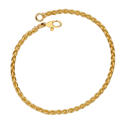 18KT YELLOW GOLD WHEAT CHAIN 2.7MM 18 INCHES